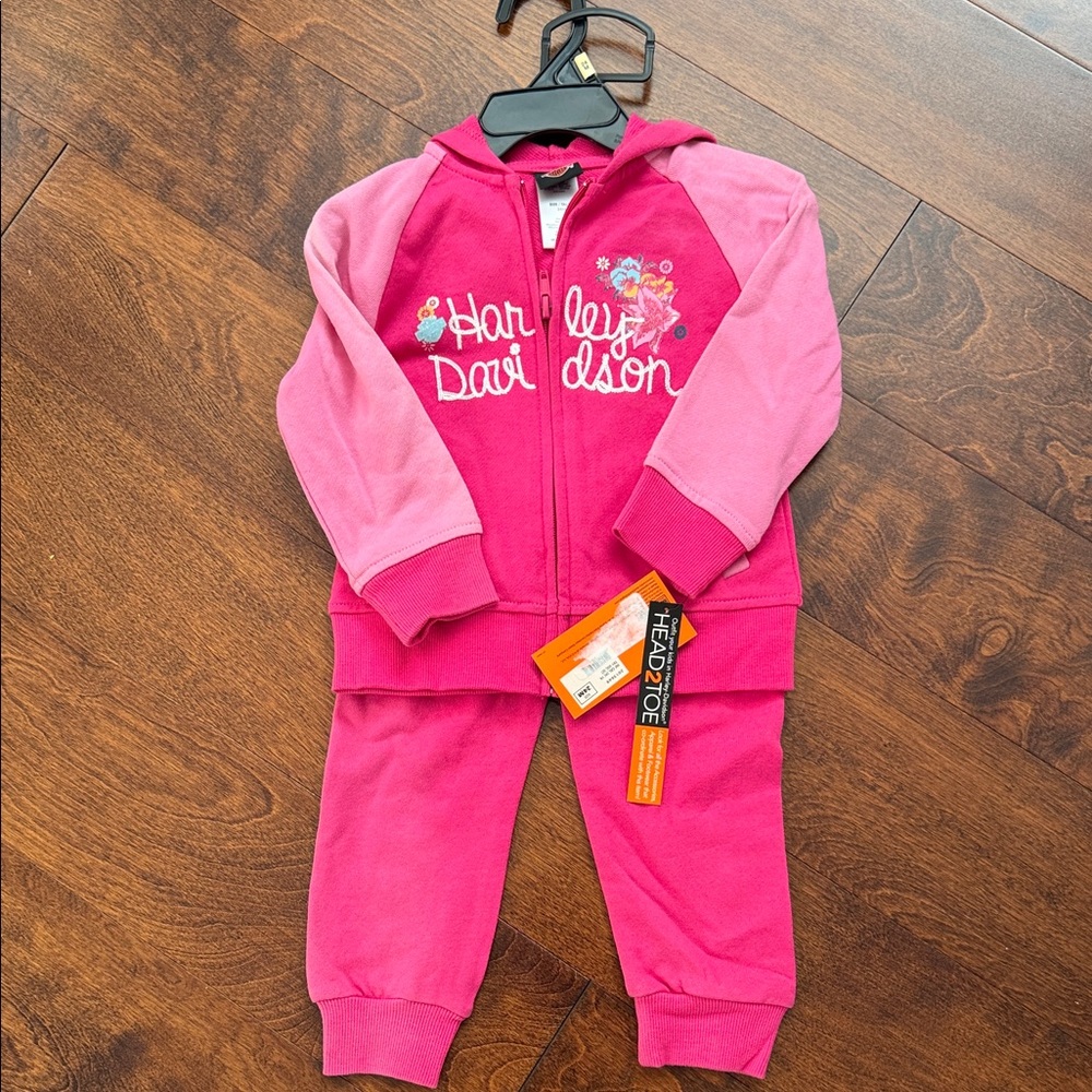 Harley-Davidson Pink and Red Toddler Outfit